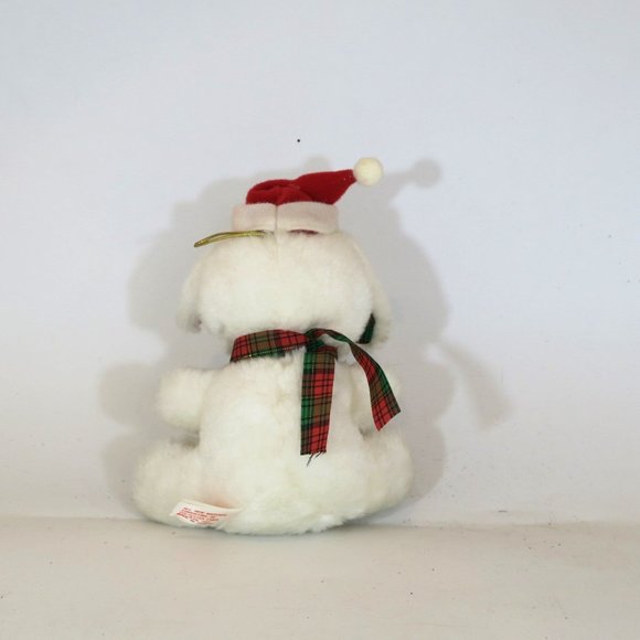 Fun World Plush Santa White Mouse Stuffed Animal Plaid Ornament Christmas - Picture 4 of 9